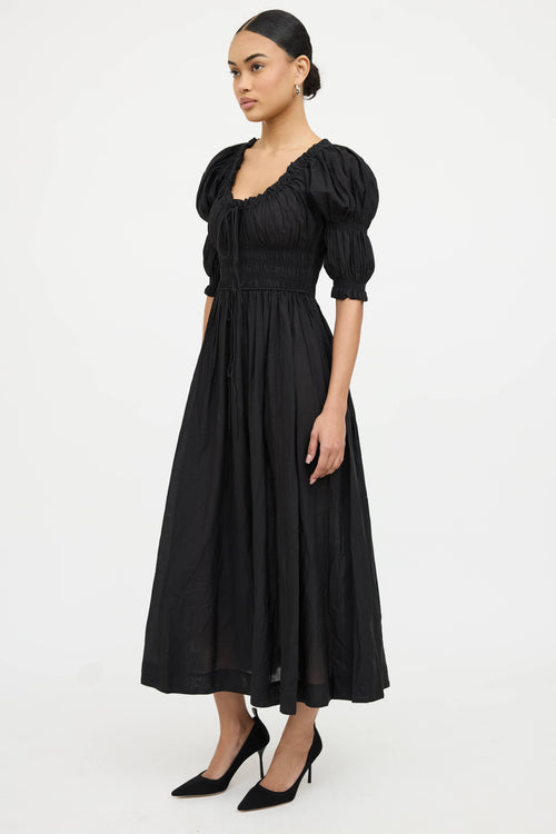 Dôen Smocked Pleated Dress