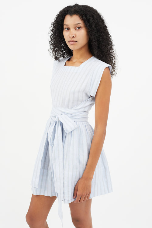 Dôen Blue Stripe Wrap Dress