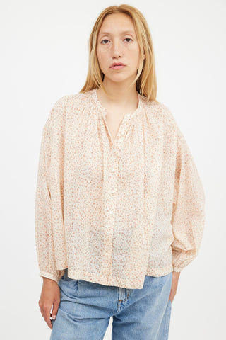 Dôen Cream & Brown Floral Shirt
