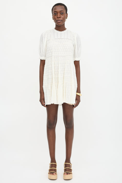 Dôen Floral Embroidered Tier Dress