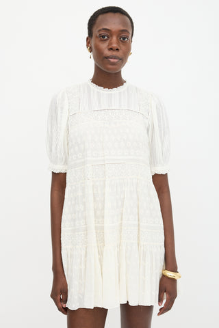 Dôen Floral Embroidered Tier Dress