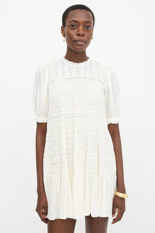 Dôen Floral Embroidered Tier Dress