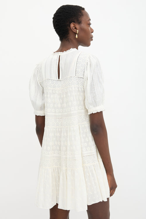 Dôen Floral Embroidered Tier Dress