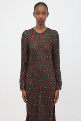 Dôen Floral & Striped Jacquard Dress