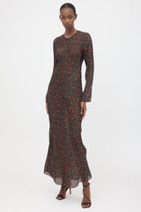 Dôen Floral & Striped Jacquard Dress