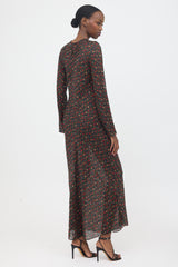 Dôen Floral & Striped Jacquard Dress