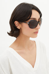 Dolce & Gabanna Brown Oversized Round Sunglasses