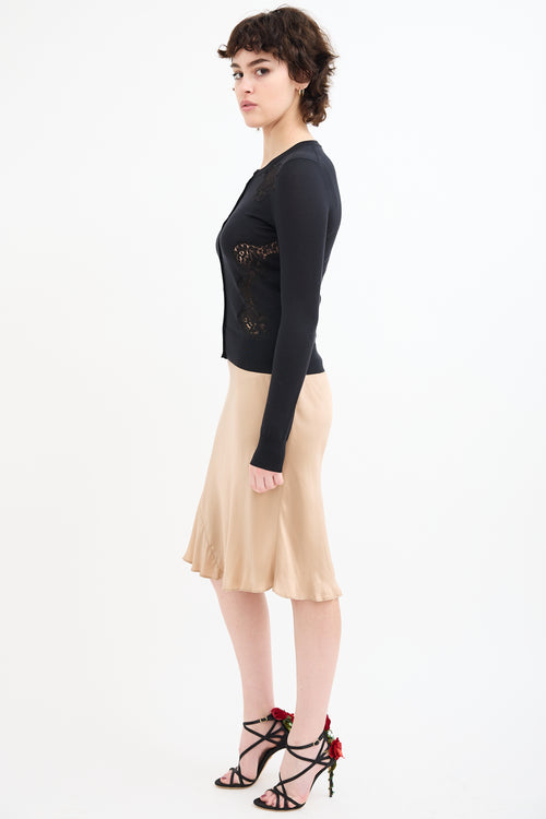 Dolce & Gabbana Black Silk Lace Cardigan