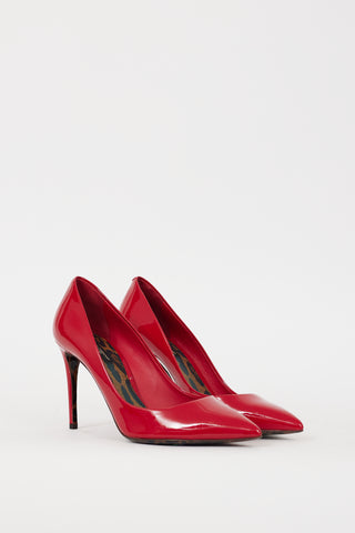 Dolce & Gabbana Red Patent Leather Pointed Toe Heel