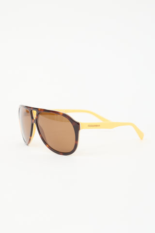 Dolce & Gabbana 4169 Marbled Aviator Sunglasses
