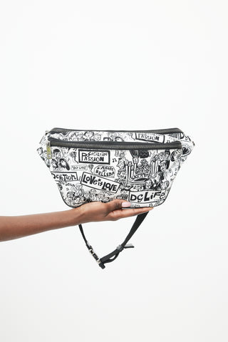 Dolce & Gabbana Black & White Comic Belt Bag