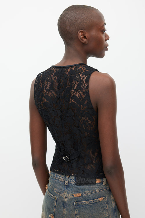 VSP Archive Black Floral Lace Vest