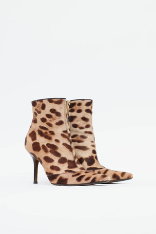 Dolce & Gabbana Textured Hair Printed Bootie