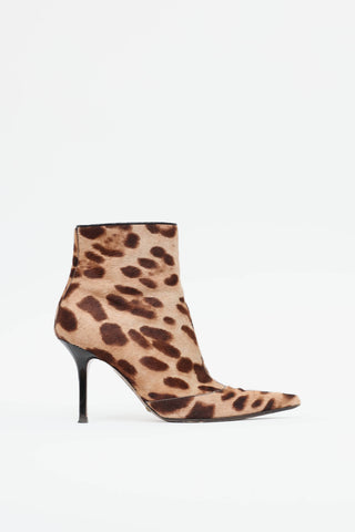 Dolce & Gabbana Textured Hair Printed Bootie