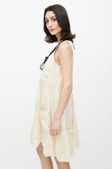 Dolce & Gabbana Beige & Black Lace Up Dress