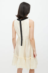 Dolce & Gabbana Beige & Black Lace Up Dress