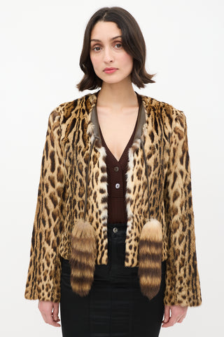 Dolce & Gabbana Beige & Brown Fur Tassel Jacket