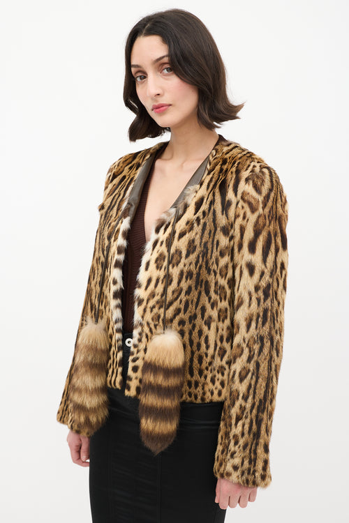 Dolce & Gabbana Beige & Brown Fur Tassel Jacket