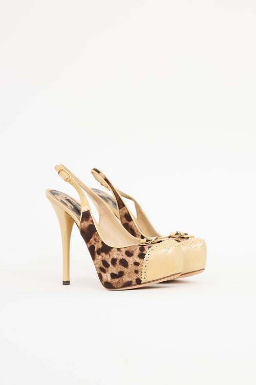 Dolce & GabbanaLeopard Platform Slingback Pump