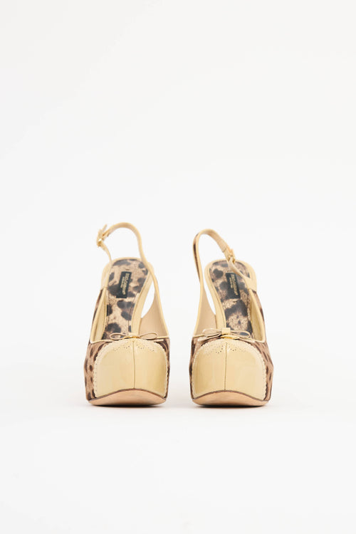 Dolce & GabbanaLeopard Platform Slingback Pump