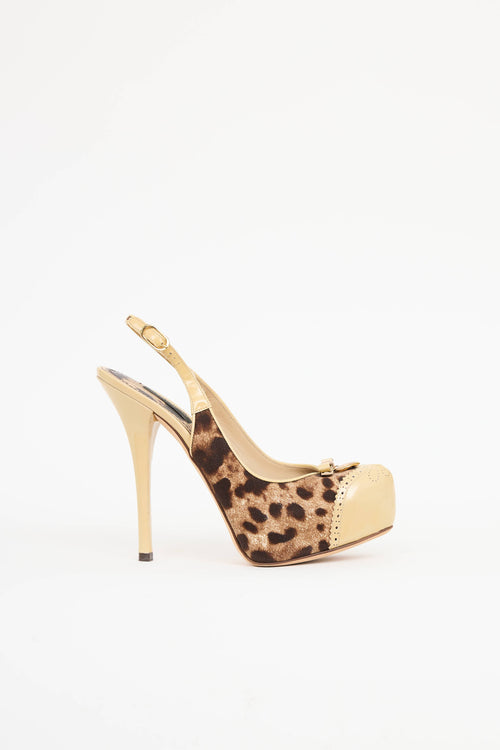 Dolce & GabbanaLeopard Platform Slingback Pump