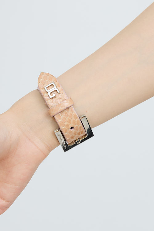 Dolce & Gabbana Textured Leather Studded Bracelet