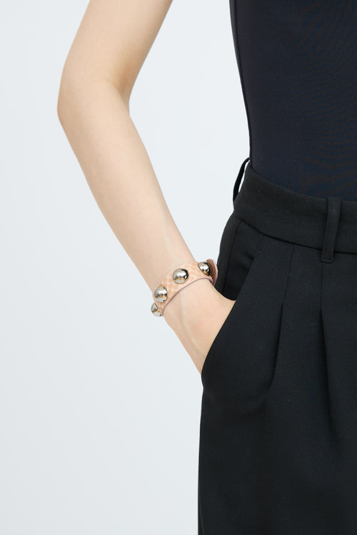 Dolce & Gabbana Textured Leather Studded Bracelet