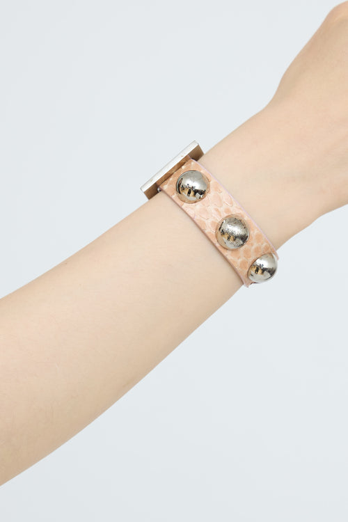 Dolce & Gabbana Textured Leather Studded Bracelet