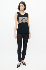 Dolce & Gabbana Black & Beige Lace Top