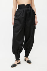 Dolce & Gabbana Black Belted Gathered Trouser