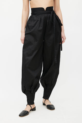 Dolce & Gabbana Black Belted Gathered Trouser