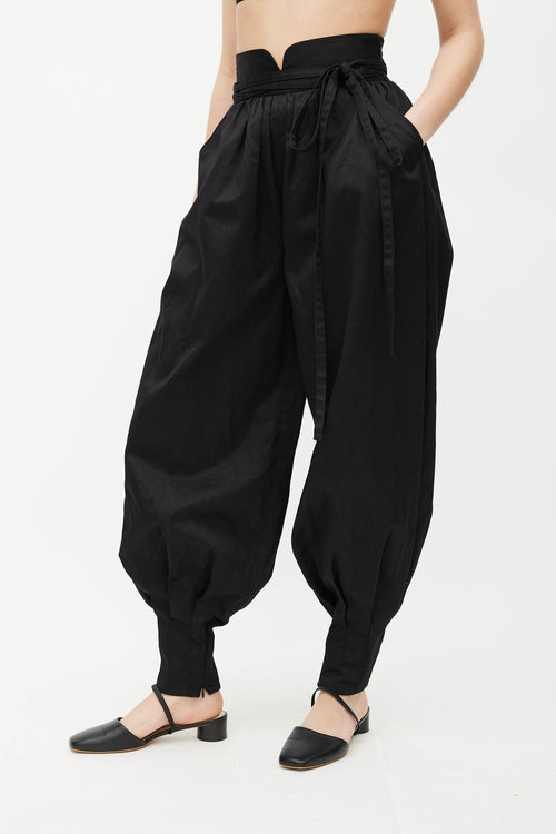 Dolce & Gabbana Black Belted Gathered Trouser