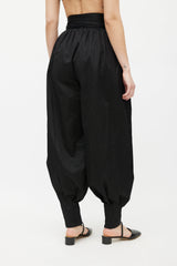 Dolce & Gabbana Black Belted Gathered Trouser