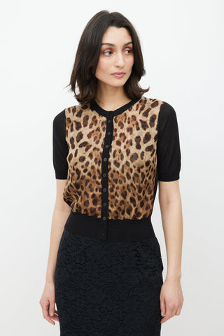 Dolce & Gabbana Black & Brown Knit Top