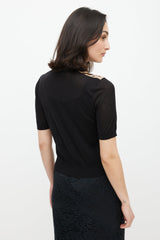 Dolce & Gabbana Black & Brown Knit Top