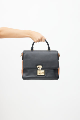 Dolce & Gabbana Black & Brown Miss Linda Shoulder Bag