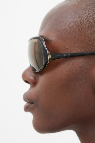 Black & Brown Rectangular DG417S Sunglasses