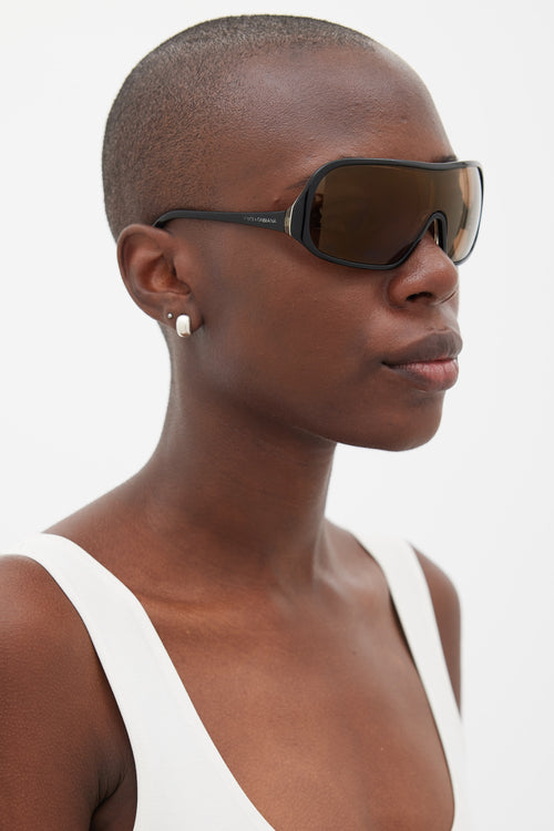 Dolce & Gabbana Black & Brown Rectangular DG417S Sunglasses