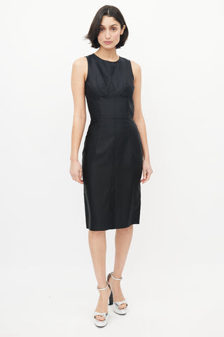 Dolce & Gabbana Black Darted Bust Dress