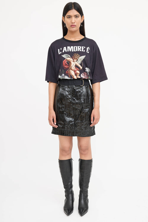 Textured Belted Skirt