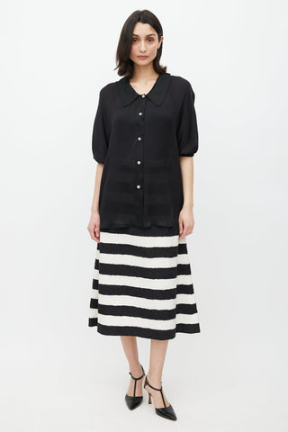 Dolce & Gabbana Black Floral Brocade Silk Shirt