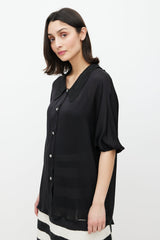 Dolce & Gabbana Black Floral Brocade Silk Shirt