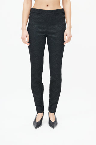 Dolce & Gabbana Black Floral Jacquard Trouser