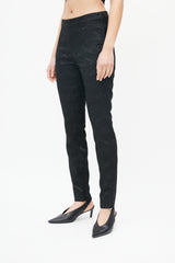 Dolce & Gabbana Black Floral Jacquard Trouser