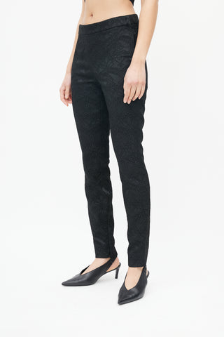 Dolce & Gabbana Black Floral Jacquard Trouser