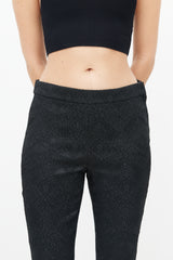 Dolce & Gabbana Black Floral Jacquard Trouser