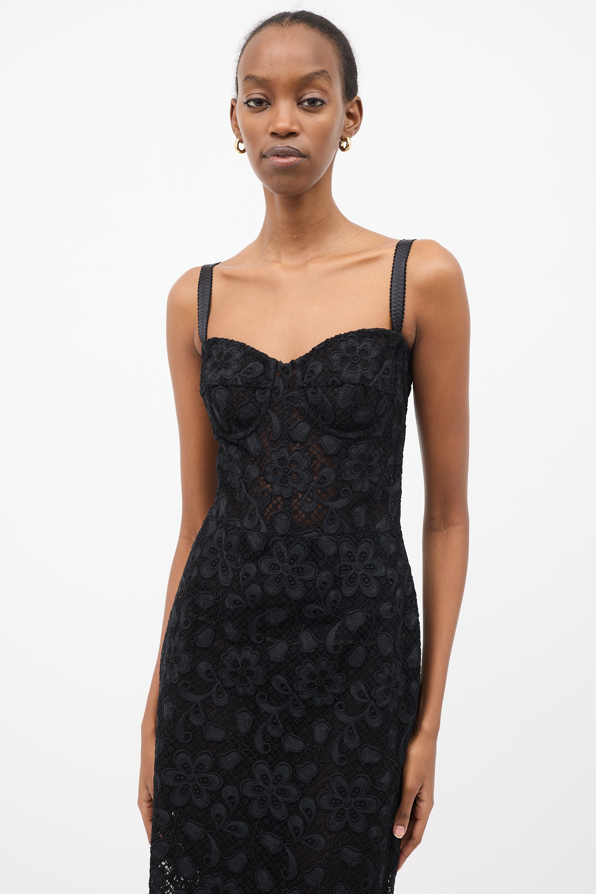 Dolce & Gabbana // Floral Lace Midi Dress VSP Consignment Dolce & Gabbana // Floral Lace Midi Dress VSP Consignment