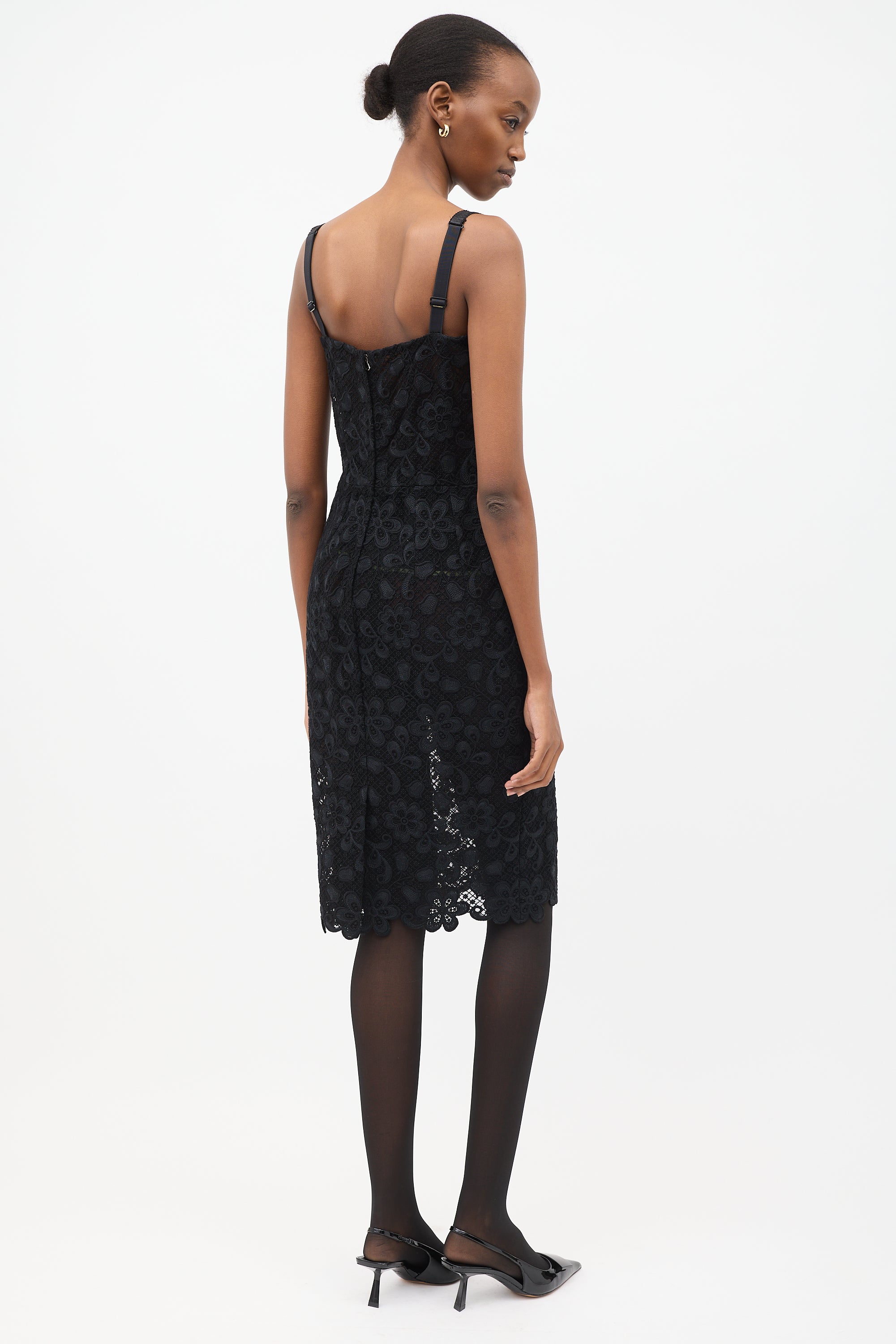 Dolce & Gabbana // Floral Lace Midi Dress VSP Consignment Dolce & Gabbana // Floral Lace Midi Dress VSP Consignment