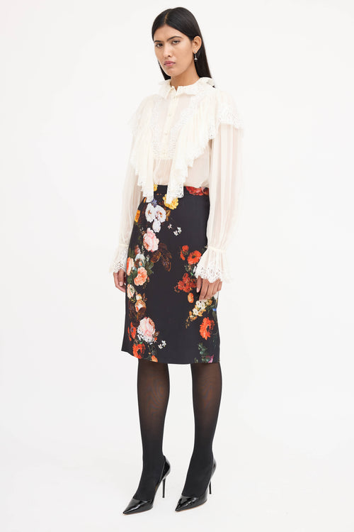 Dolce & Gabbana Floral Midi Skirt