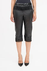 Dolce & Gabbana Leather Embellished Capri Pant